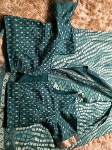 Elegant Teal Shibori Saree