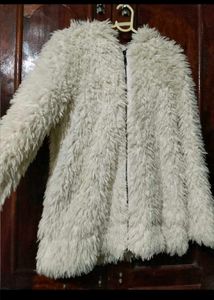 Fuzzy Faux Fur Cream Coat