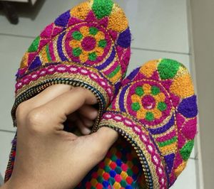 Colorful Embroidered Mojari Shoes