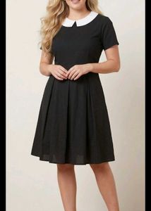 Classic Black & White Collar Dress