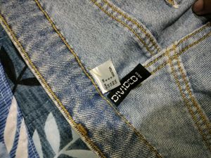 Blue h&amp;m wide leg denim