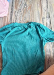 Ribbed Graphic Tee &amp; Pink Tank Top Set