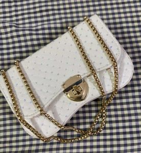 Sparkly White Quilted Clutch Handbag