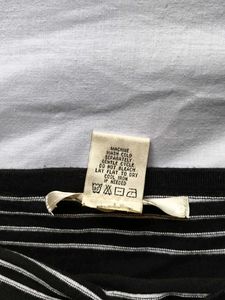 Black &amp; White Striped Mini Skirt