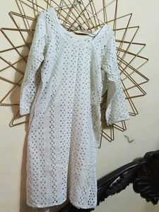 White Embroidered Kurta Set