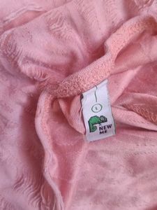 Cute Pink Textured Crop Top