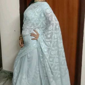 Elegant Embroidered Saree