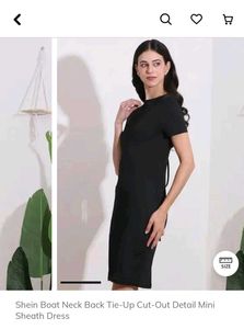 Shein Black Back Tie Cut-Out Mini Dress