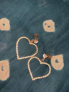 Sparkling Heart Drop Earrings