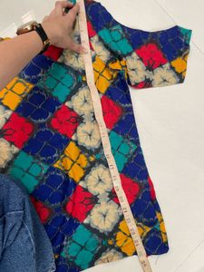 Boho Diamond Print Off-Shoulder Top