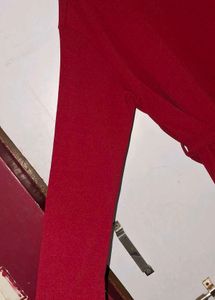 Maroon Peplum Top with Belt