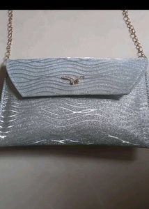 Sparkly Silver Evening Clutch