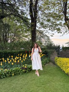 Chic Gingham Halter Neck Midi Dress