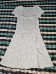 Gray Ribbed Knit dress