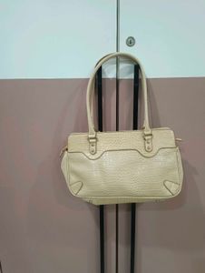 Imported Cream Croc Embossed Handbag