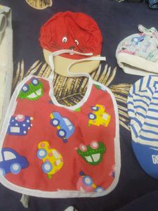 combo Cute Baby Bib and Hat Set