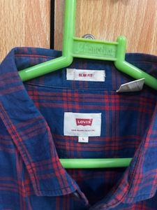 Levi's Blue &amp; Red Plaid Shirt