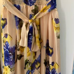 Floral Print Maxi Dress with Belt