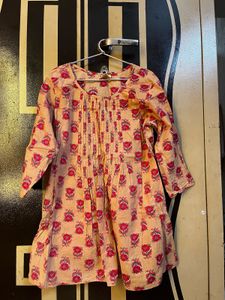 Peach Floral Printed Kurta 🌸