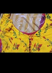 Yellow Floral Print Kurta