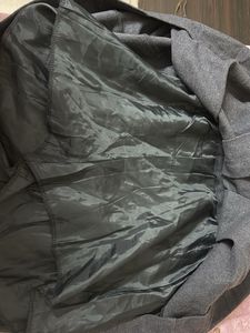 grey pleated mini skirt