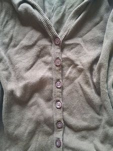 Brown Collared Short Sleeve Top