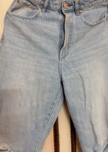 Ripped Light Wash Denim Jeans