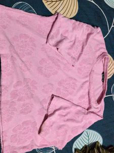 Pink Floral Textured top