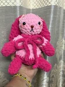 Handmade Pink Crochet Bunny Toy