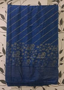 💠Vibrant Blue Saree with Elephant Motif