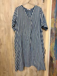 Striped V-Neck Casual Dress