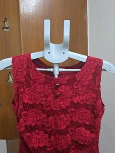 Elegant Red Lace Dress