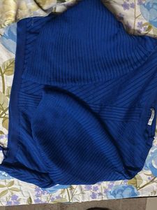 Cobalt Blue Ribbed Knit Sweater