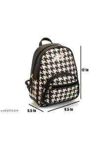 Stylish Black Houndstooth Backpack