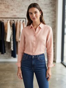 Classic Peach Button-Up Shirt