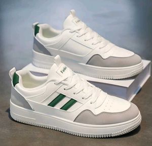 Stylish White & Green Sneakers