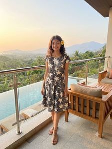 Star Print A-Line Dress