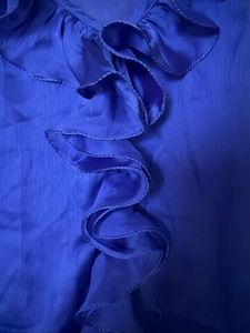 Royal Blue Ruffle Sleeveless Top