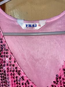 Sparkly Pink Sequin Long Sleeve Maxi Dress