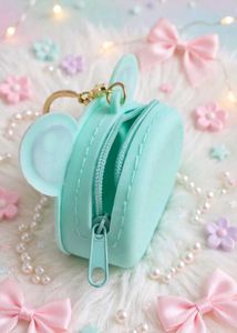 🆕kawai silicone coins pouches with keychain