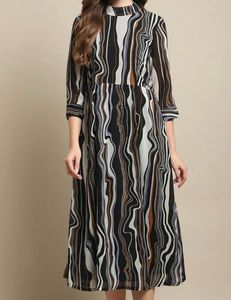 Cabtabil Stylish Striped Dress