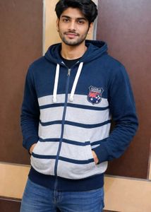 Stylish Striped Zip-Up Hoodie