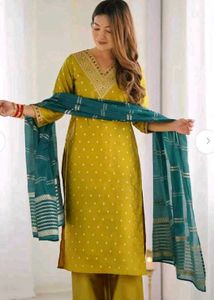 Mustard elegant kurta set