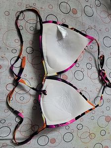 Vibrant Tropical Print Bikini Top