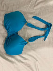 Bright Blue Bandeau Bikini Top 34 DD