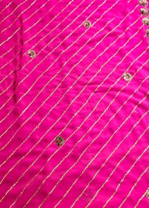 Pink and golden work Embellished Saree