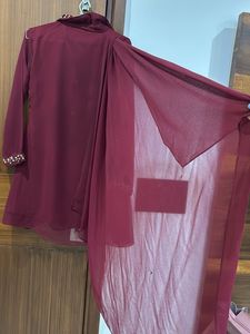 mahroon colored sharara set