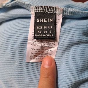 Light Blue Puff Sleeve Tie-Front Top