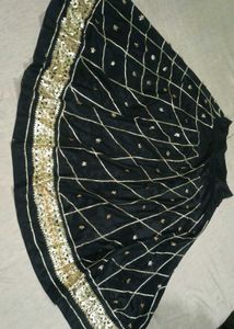 Luxury Satin Lehenga with Heavy Gota Patti Work