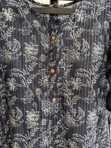 Stylish Navy Blue Printed Kurta